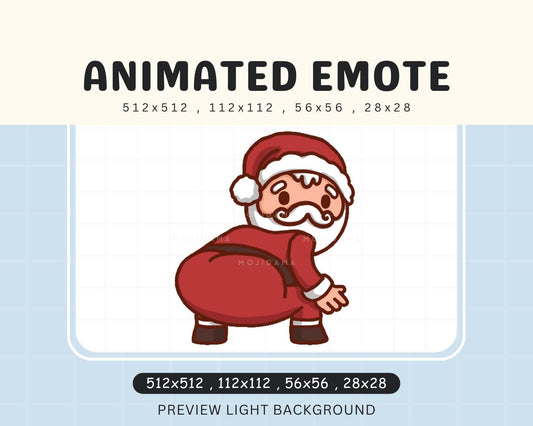 Twerk Santa Animated Emote: Kawaii Christmas Twitch, Kick, Discord (Digital Download)
