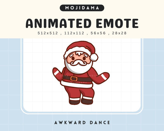 Dancing Santa Animated Emote: Kawaii Chibi Xmas Streamer (Digital Download)