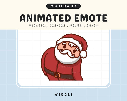 Santa Wiggle Twitch Emotes Animation Christmas Animated Cute Xmas Kawaii Emote Live Streamers Vtuber Chibi Streaming Kick Youtube Discord