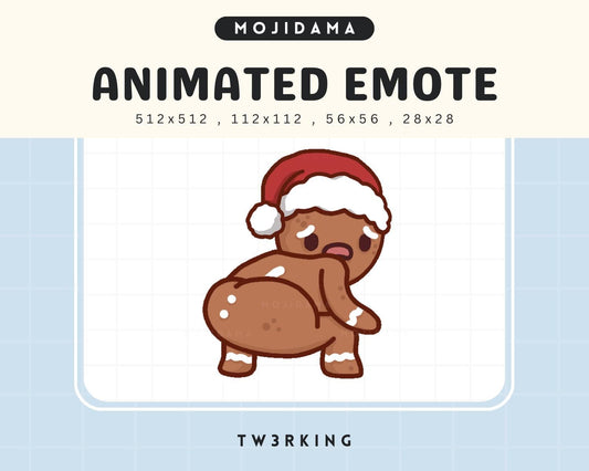 Gingerbread Twerk Twitch Emote: Animated Christmas Kawaii (Digital Download)