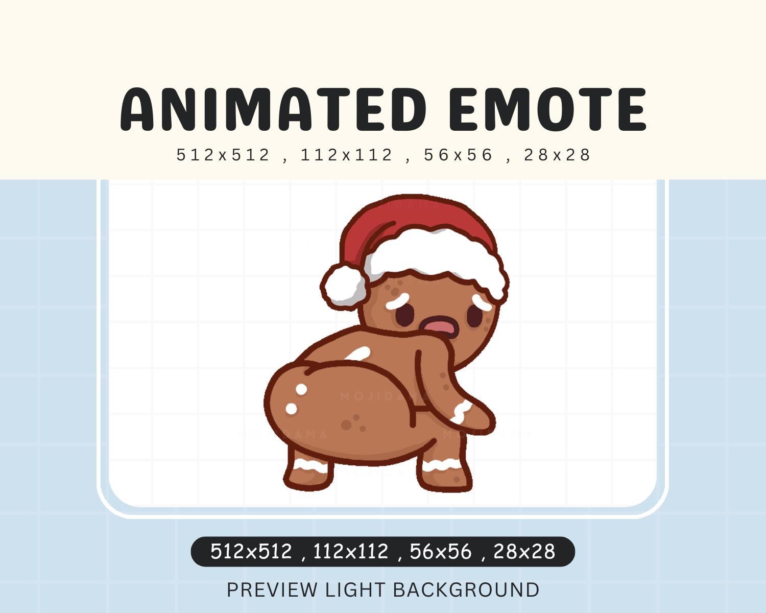 Gingerbread Twerk Twitch Emote: Animated Christmas Kawaii (Digital Download)