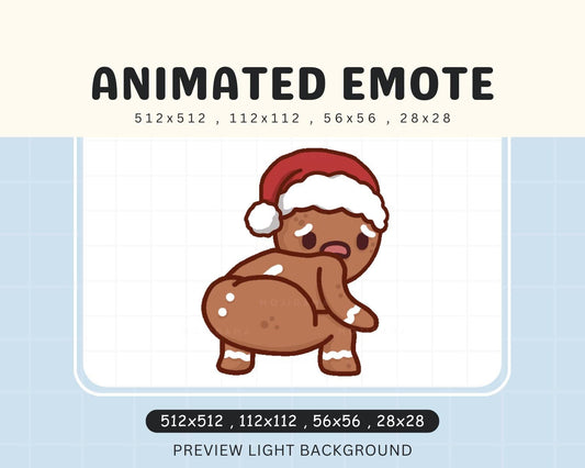 Gingerbread Twerk Twitch Emote: Animated Christmas Kawaii (Digital Download)