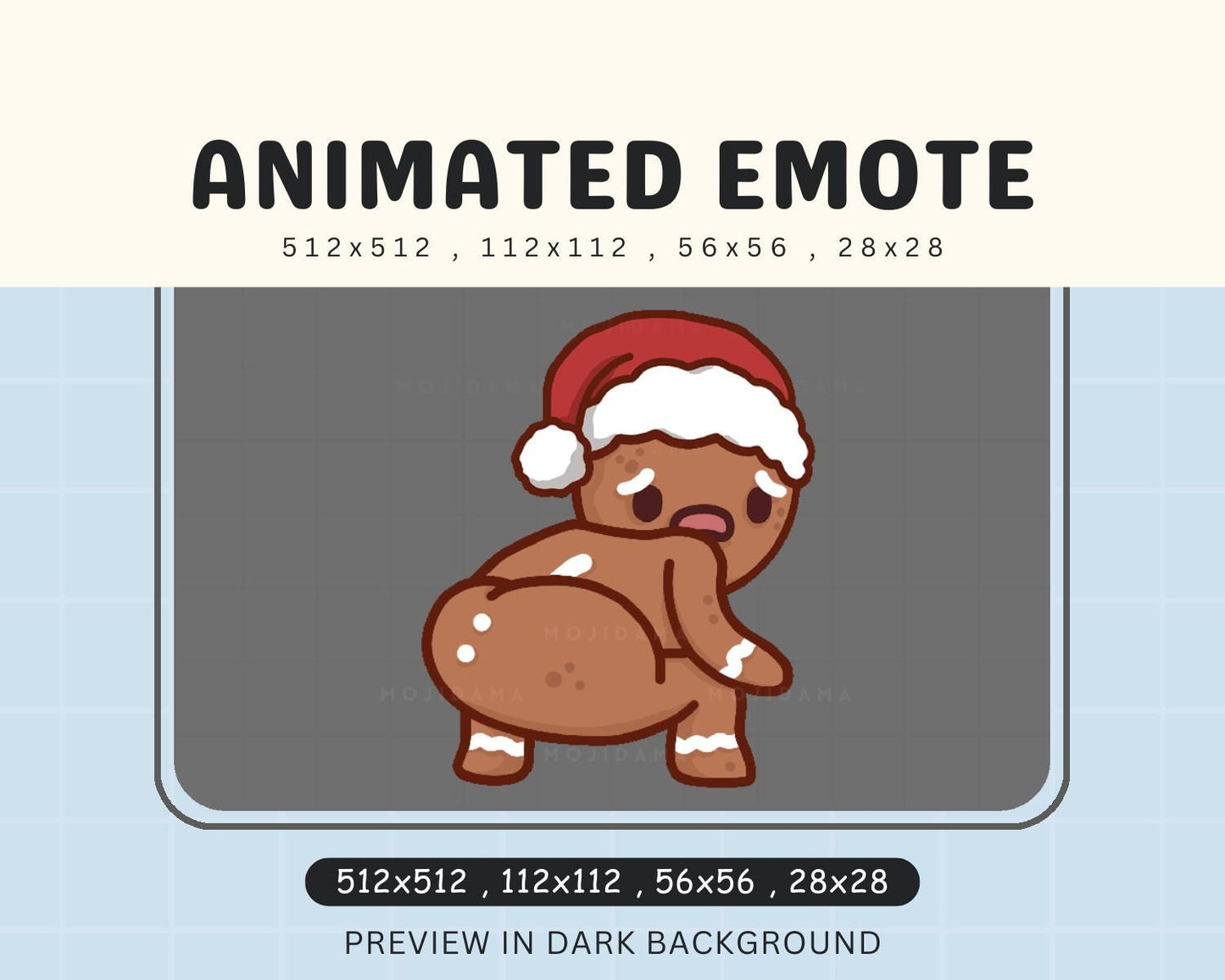 Gingerbread Twerk Twitch Emote: Animated Christmas Kawaii (Digital Download)