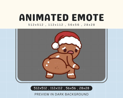 Gingerbread Twerk Twitch Emote: Animated Christmas Kawaii (Digital Download)