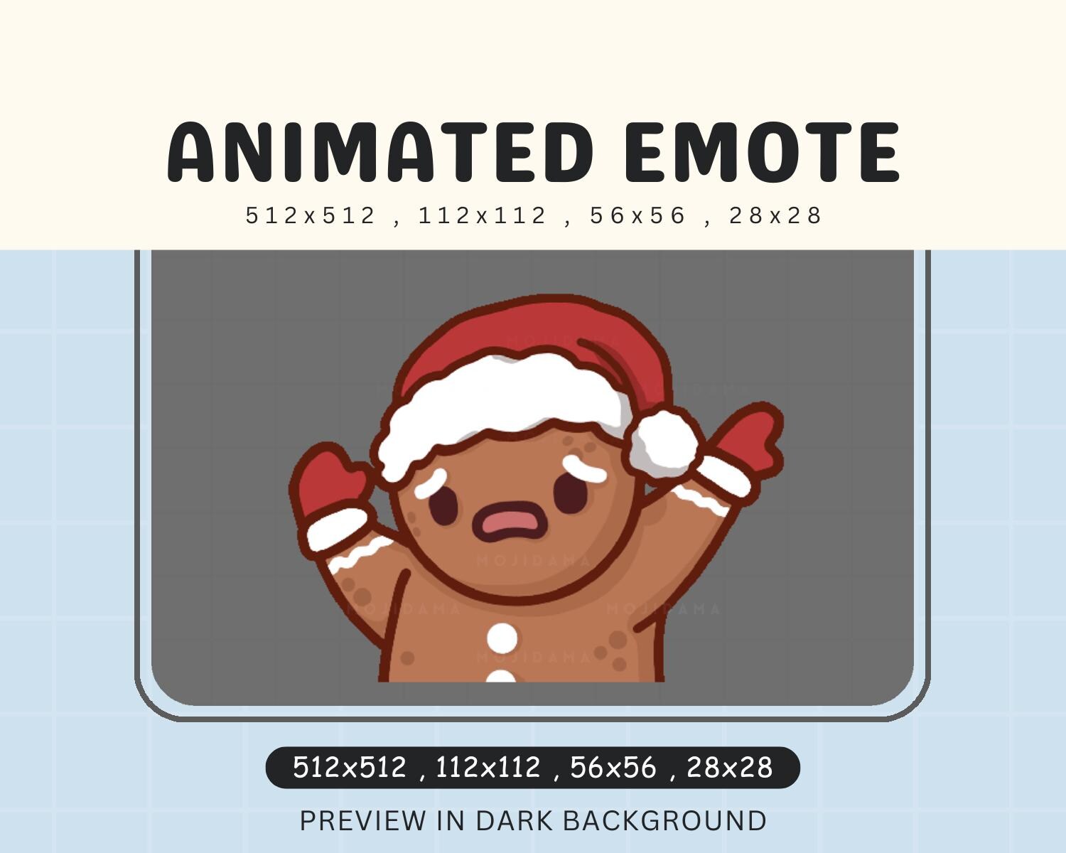 Gingerbread Dabz Twitch Emotes Animation Christmas Animated Cute Xmas Funny Emote Streamers Vtuber Chibi Streaming Kick Youtube Discord