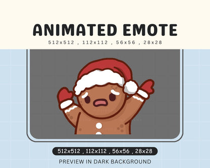 Gingerbread Dabz Twitch Emotes Animation Christmas Animated Cute Xmas Funny Emote Streamers Vtuber Chibi Streaming Kick Youtube Discord