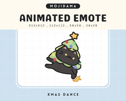Christmas Cat Animated Twitch Emote: Kawaii Xmas Tree (Digital Download)