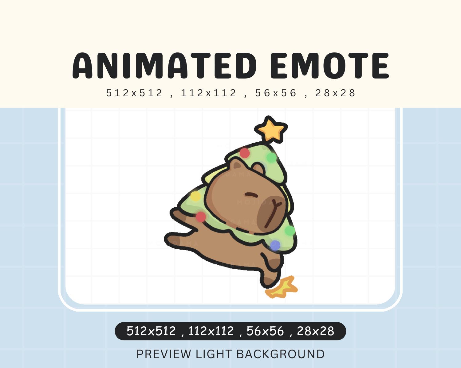 Animated Christmas Capybara Emote: Chibi Santa (Digital Download)