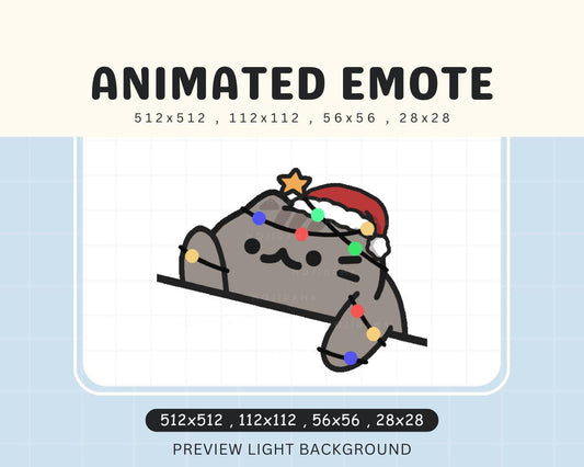 Christmas British Shorthair Maine Coon Grey Bongo Emote