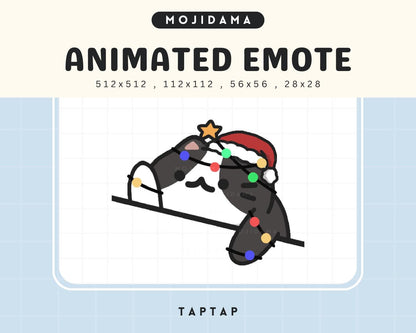 Christmas Bongo Cat Animated Emote: Kawaii Chibi Vtuber (Digital Download)