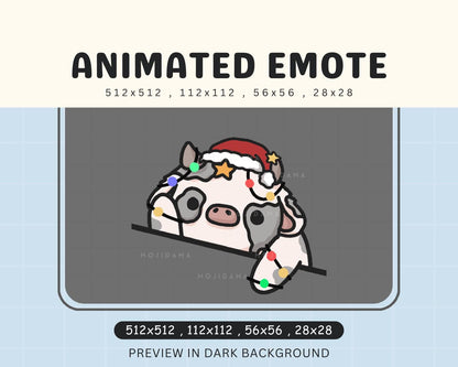 Highland Cow Christmas Emote: Bongo Cat, Animated Xmas Vtuber (Digital Download)