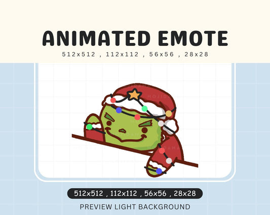 Animated Grinch Twitch Emote: Chibi Bongo Cat For Livestreaming Twitch Kick Youtube Discord