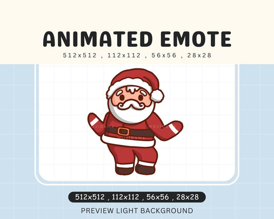 Dancing Santa Animated Emote: Kawaii Chibi Xmas Streamer (Digital Download)