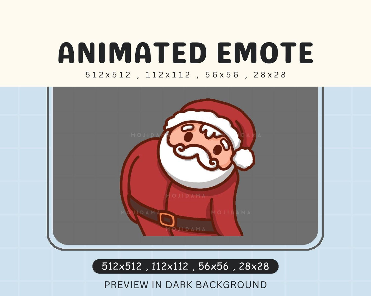 Santa Wiggle Twitch Emotes Animation Christmas Animated Cute Xmas Kawaii Emote Live Streamers Vtuber Chibi Streaming Kick Youtube Discord