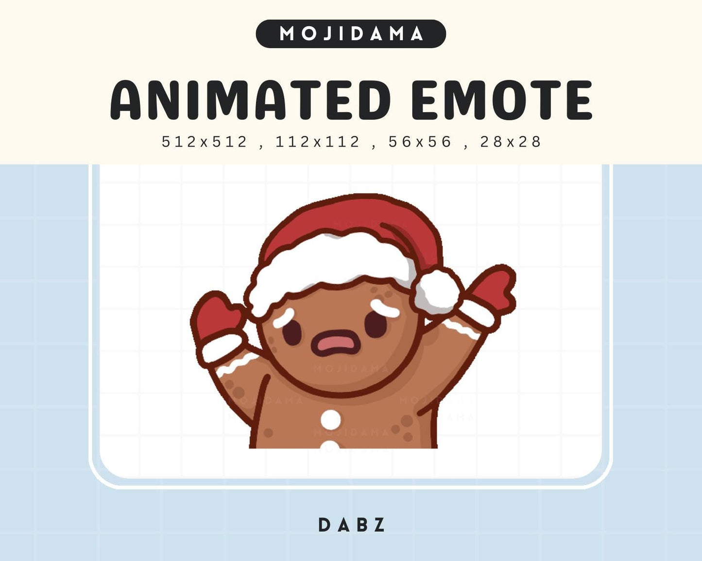 Gingerbread Dabz Twitch Emotes Animation Christmas Animated Cute Xmas Funny Emote Streamers Vtuber Chibi Streaming Kick Youtube Discord
