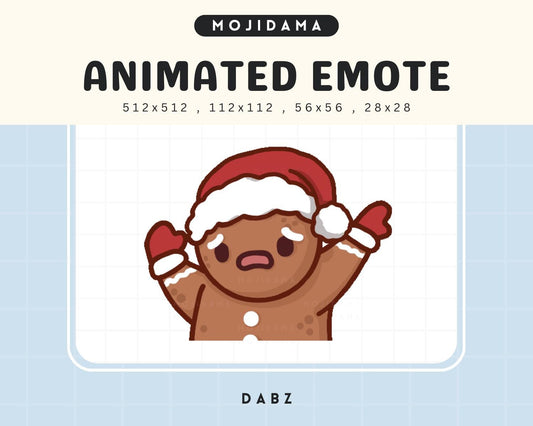 Gingerbread Dabz Twitch Emotes Animation Christmas Animated Cute Xmas Funny Emote Streamers Vtuber Chibi Streaming Kick Youtube Discord