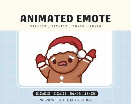 Gingerbread Dabz Twitch Emotes Animation Christmas Animated Cute Xmas Funny Emote Streamers Vtuber Chibi Streaming Kick Youtube Discord