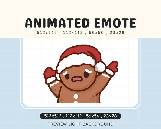 Gingerbread Dabz Twitch Emotes Animation Christmas Animated Cute Xmas Funny Emote Streamers Vtuber Chibi Streaming Kick Youtube Discord