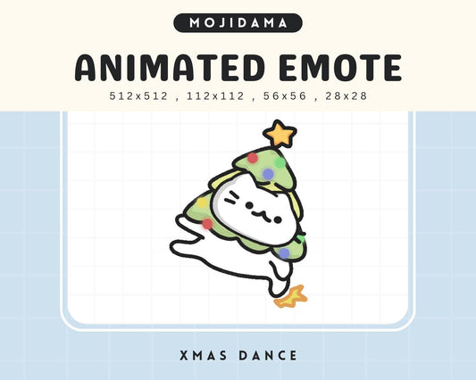 Dancing Cat Christmas Emote: Kawaii Chibi Animated Xmas Tree (Digital Download)