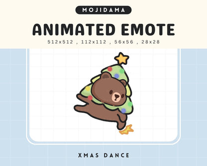 Christmas Bear Twitch Emote: Santa Dancing Chibi (Animated Digital File)