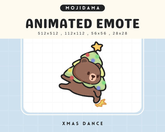 Christmas Bear Twitch Emote: Santa Dancing Chibi (Animated Digital File)
