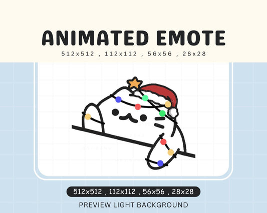Kitty Bongo Animated Xmas Kawaii Emote