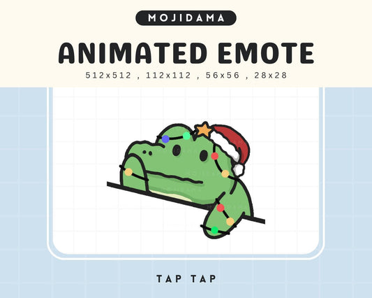 Crocodile Emotes Animation Twitch Cute Santa Christmas Gator Bongo Cat Chibi