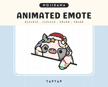Cow Emotes Twitch Animation Highland Cattle Santa Bongo Cat Christmas Farm Animated
