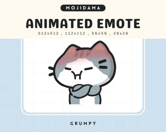 Grey Cat Twitch Emotes Animation Grumpy Kitty