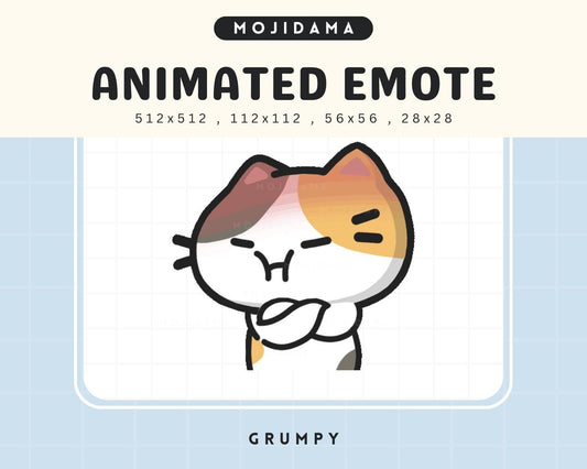 Cat Grumpy Emotes Twitch Animation Orange Black White