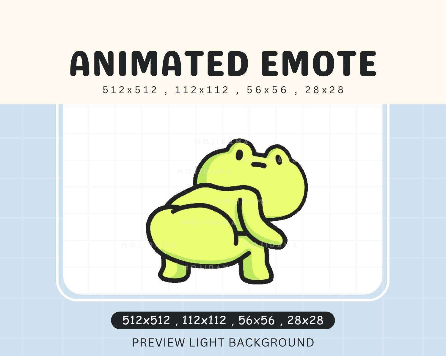 Cute Chibi Frogs Toad Twerk Animated Kawaii Emote