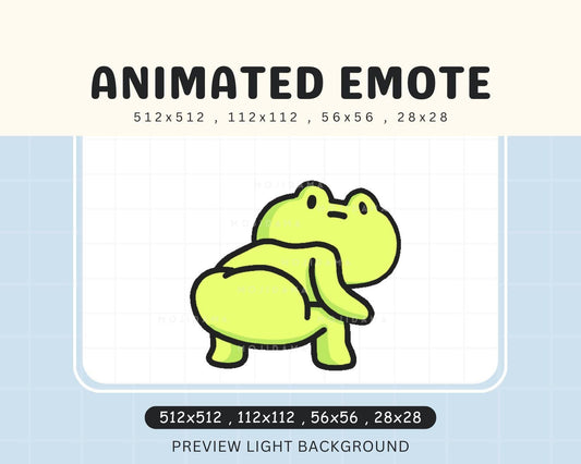 Cute Chibi Frogs Toad Twerk Animated Kawaii Emote