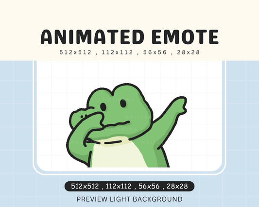 Cute Chibi Animated Gator Croco Kawaii Emote