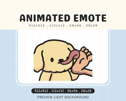 Animation Cute Golden Retriever Chibi Feet Lick Kawaii Emote