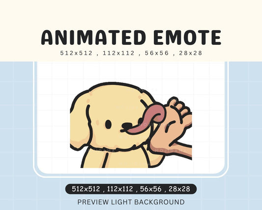 Animation Cute Golden Retriever Chibi Feet Lick Kawaii Emote