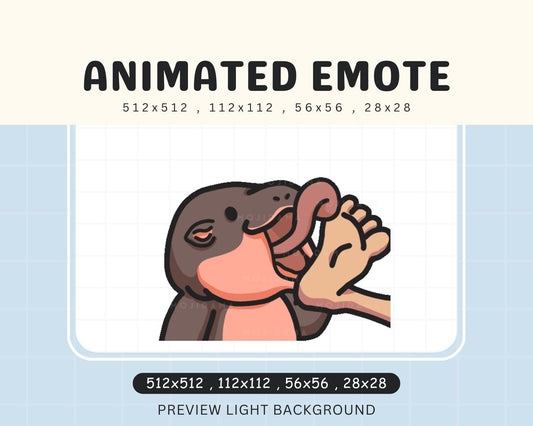 Hippopotamus Animation Cute Chibi Moodeng Lick Kawaii Emote