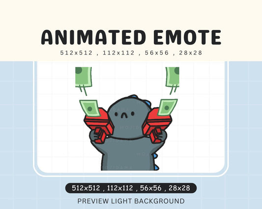 Cute Chibi Animated Kaiju Cash Gun Kawaii Emote