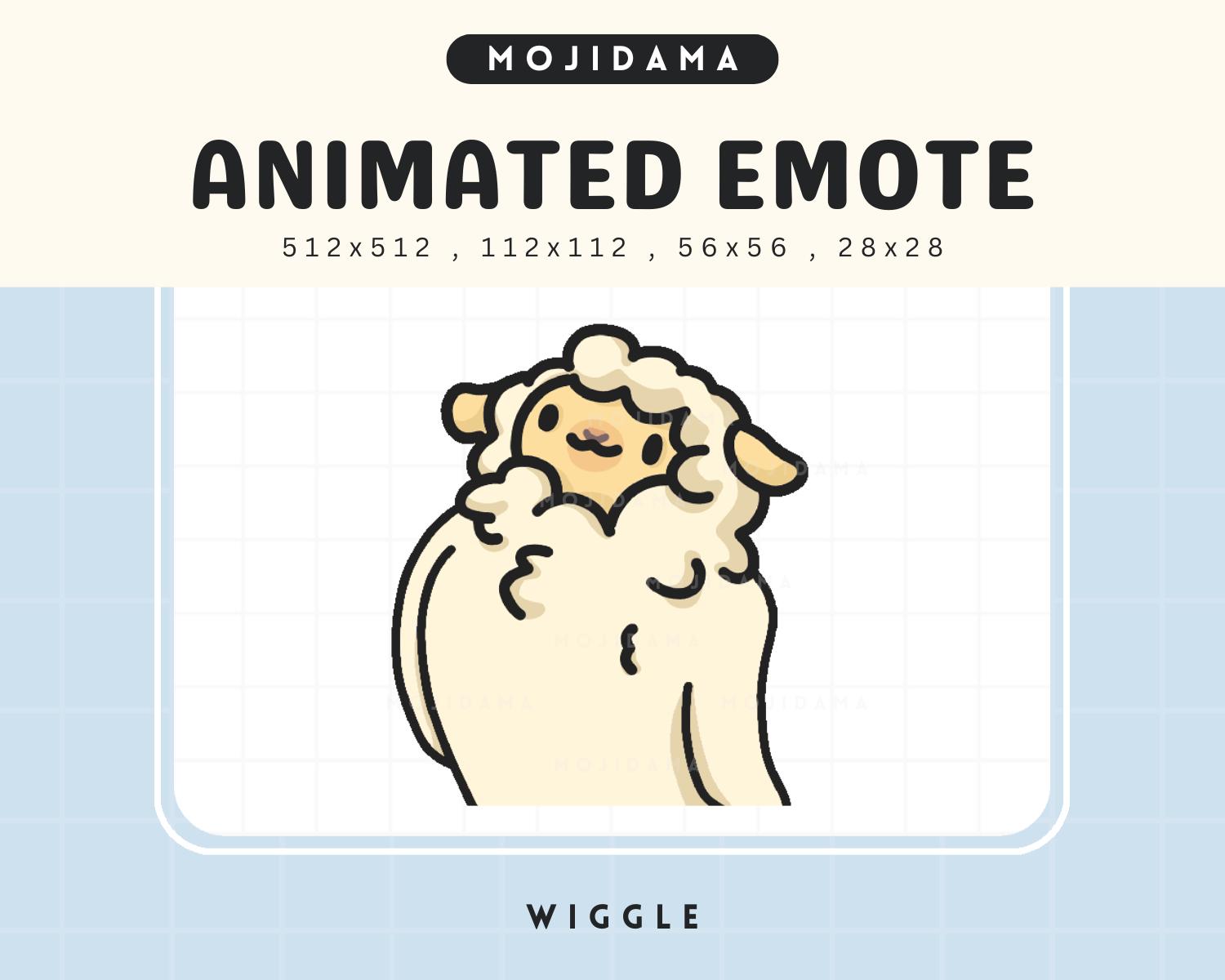 Cute Chibi Animated Emot Kawaii Wiggling Sheeps Emote