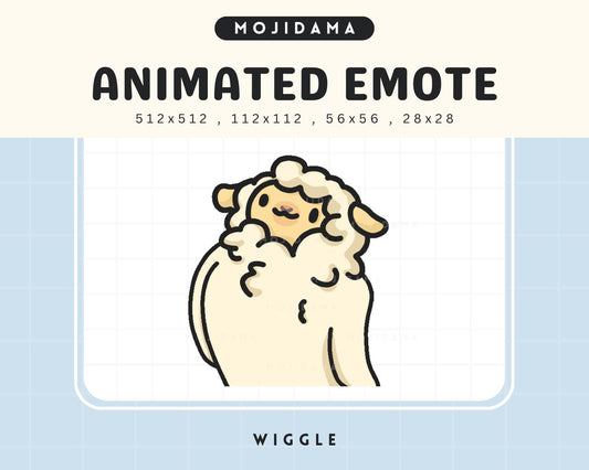 Cute Chibi Animated Emot Kawaii Wiggling Sheeps Emote