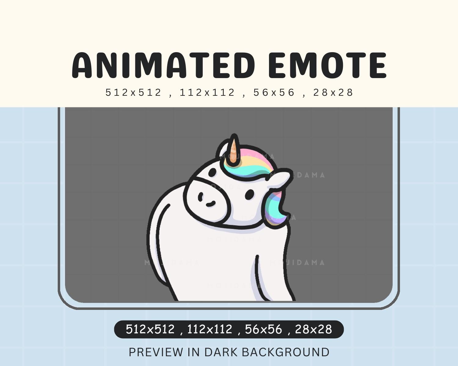 Wiggling Emote Vtuber Streamer Live Streaming Discord Kick Funny Emot Unicorn