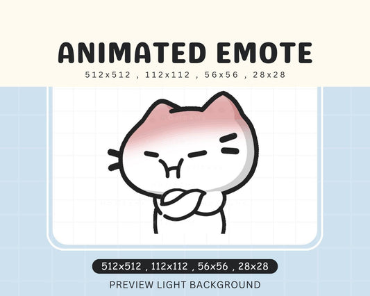 Grumpy  Kitty Angry Chibi Kitten Cute Animated Kawaii Emote