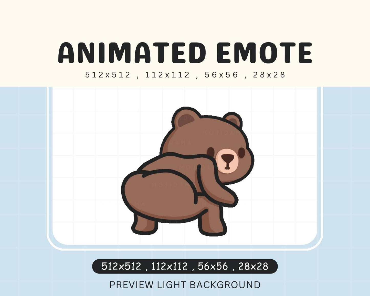 Cute Chibi Bears Twerk Animated Kawaii Emote