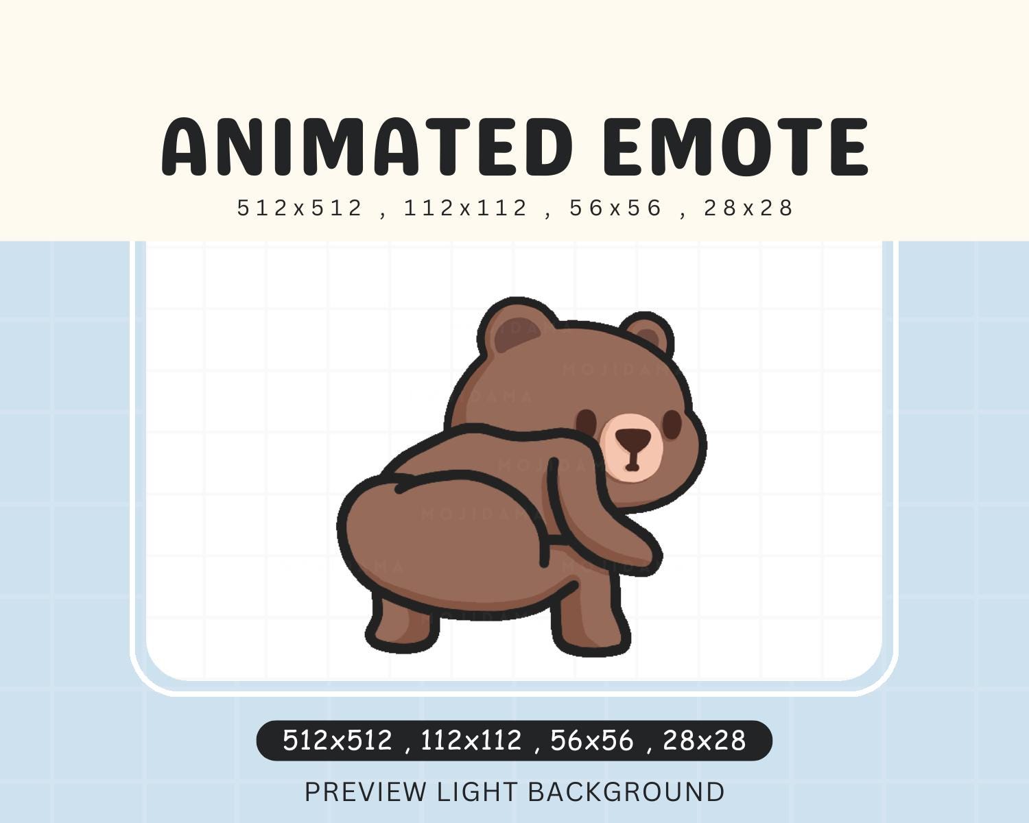 Cute Chibi Bears Twerk Animated Kawaii Emote