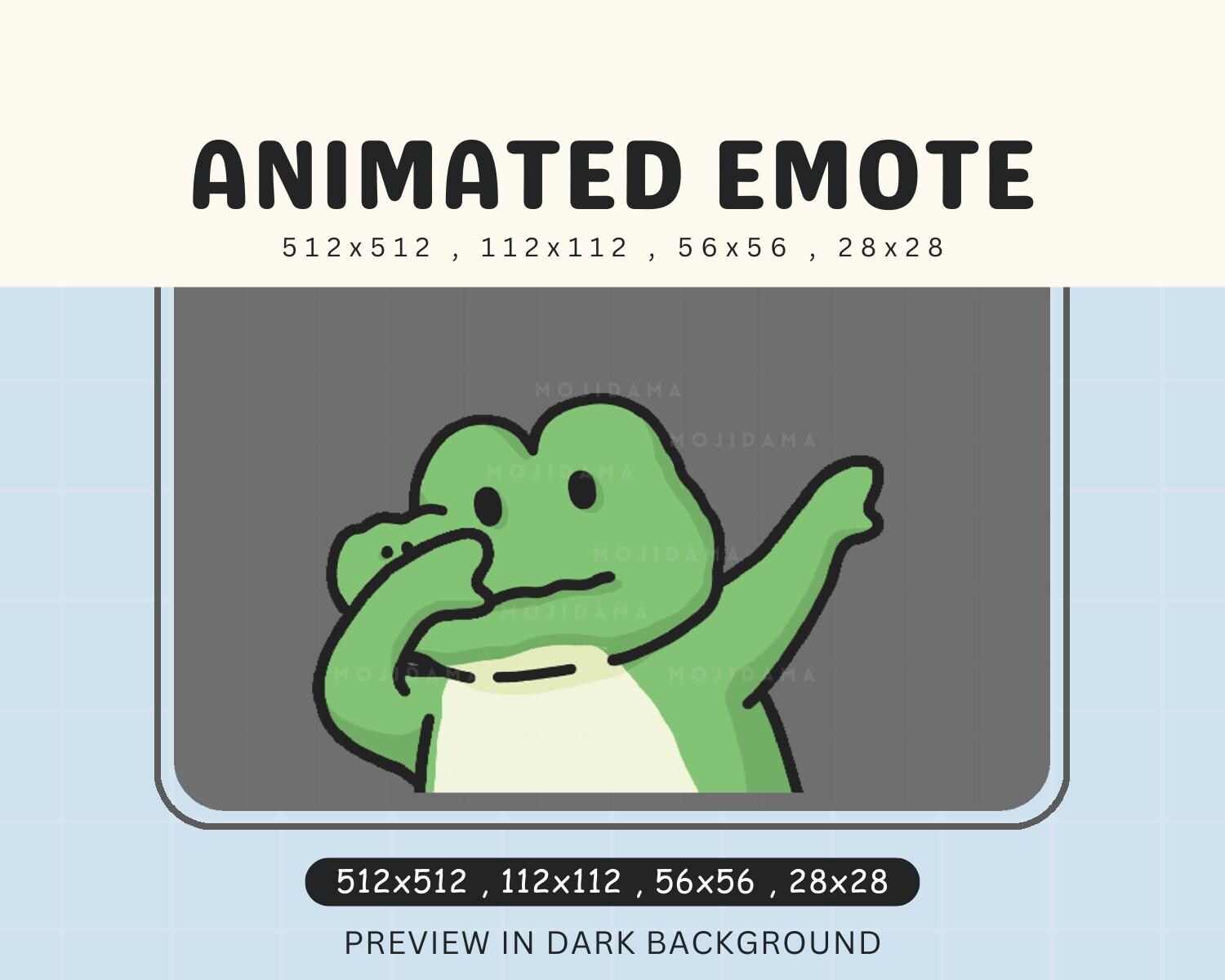 Kawaii Alligator Emote Vtuber Streamer Live Streaming Discord OBS Streamlabs