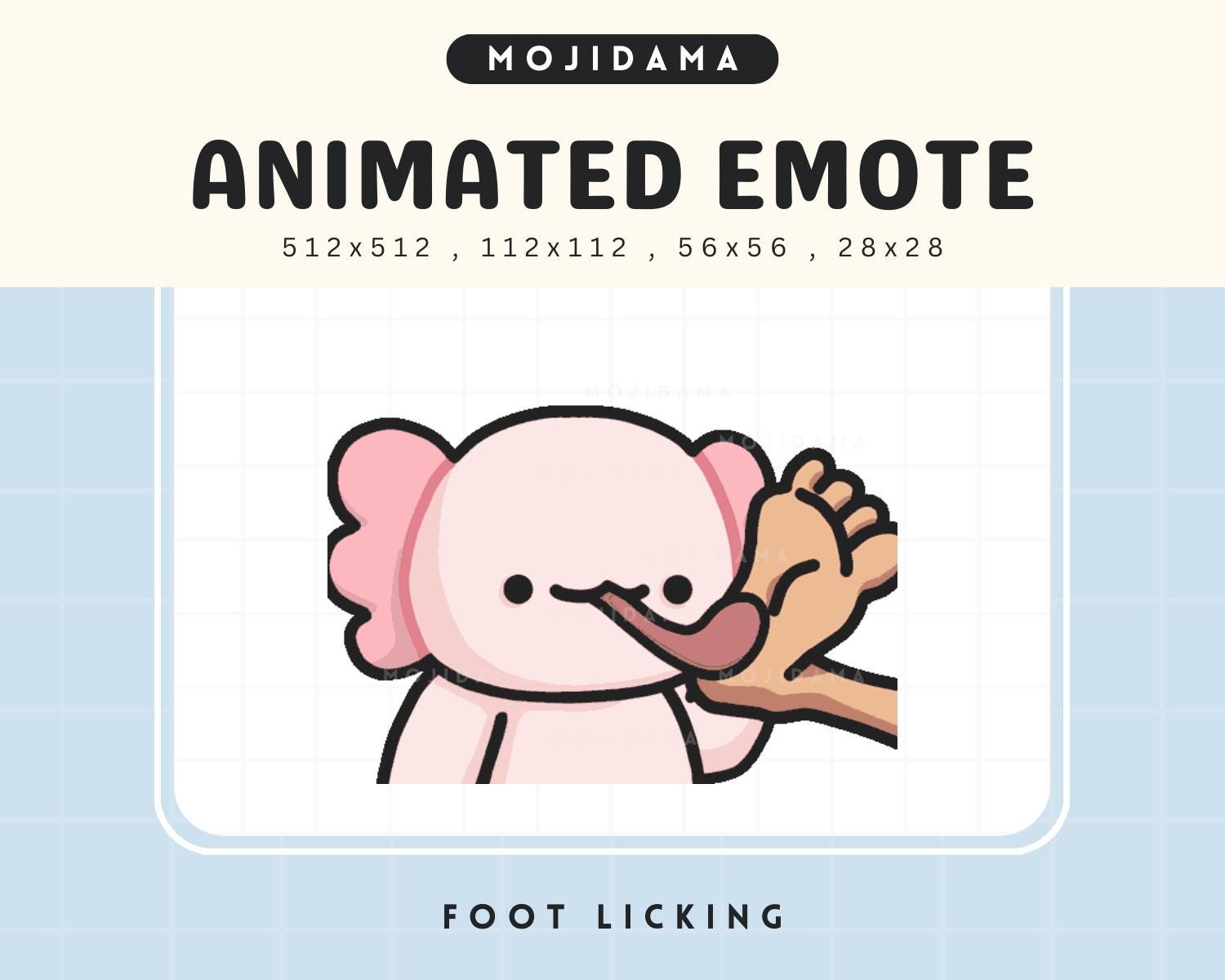 Axolotl Twitch Animated Emotes Foot Licking