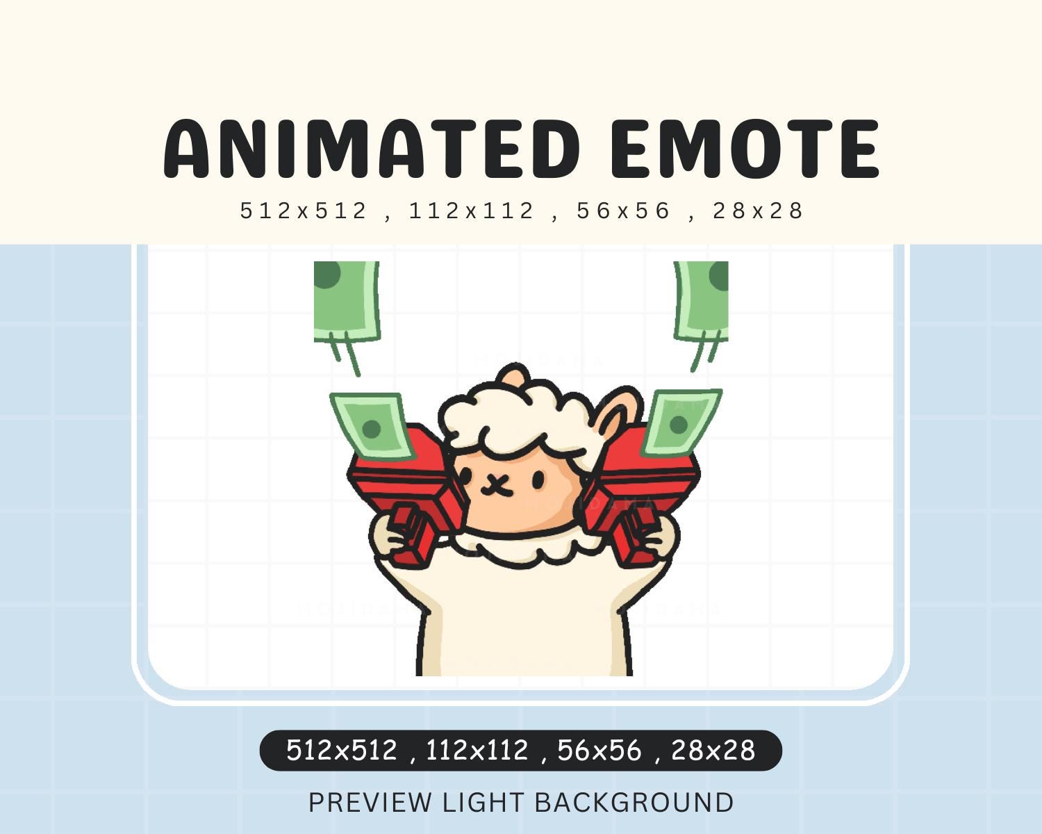 Cute Chibi Animated Cash Gun Kawaii Emote
