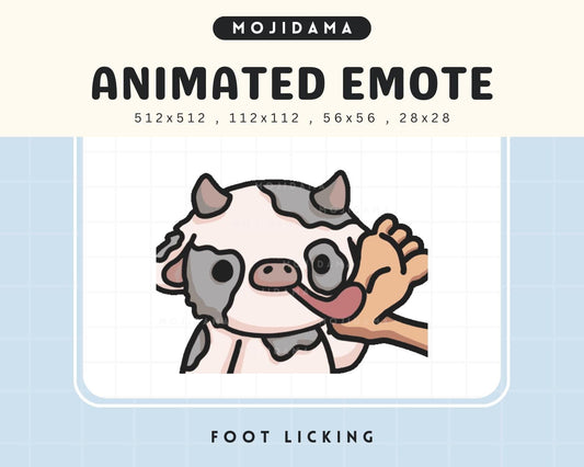 Cow Twitch Emotes Animation Foot Licking