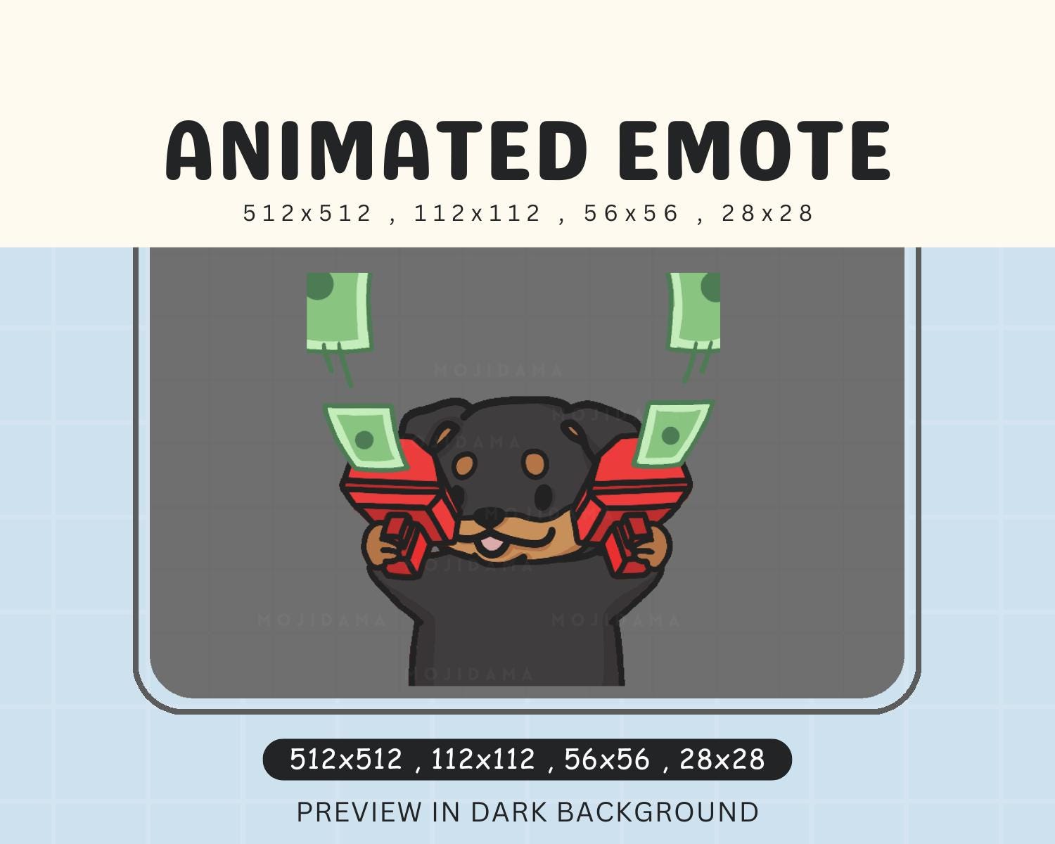 Rottweiler Kawaii Emote Vtuber Streamer Live Streaming Discord Funny Emot Stream