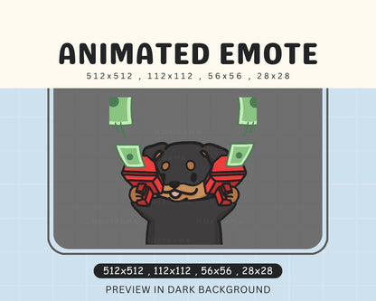 Rottweiler Kawaii Emote Vtuber Streamer Live Streaming Discord Funny Emot Stream