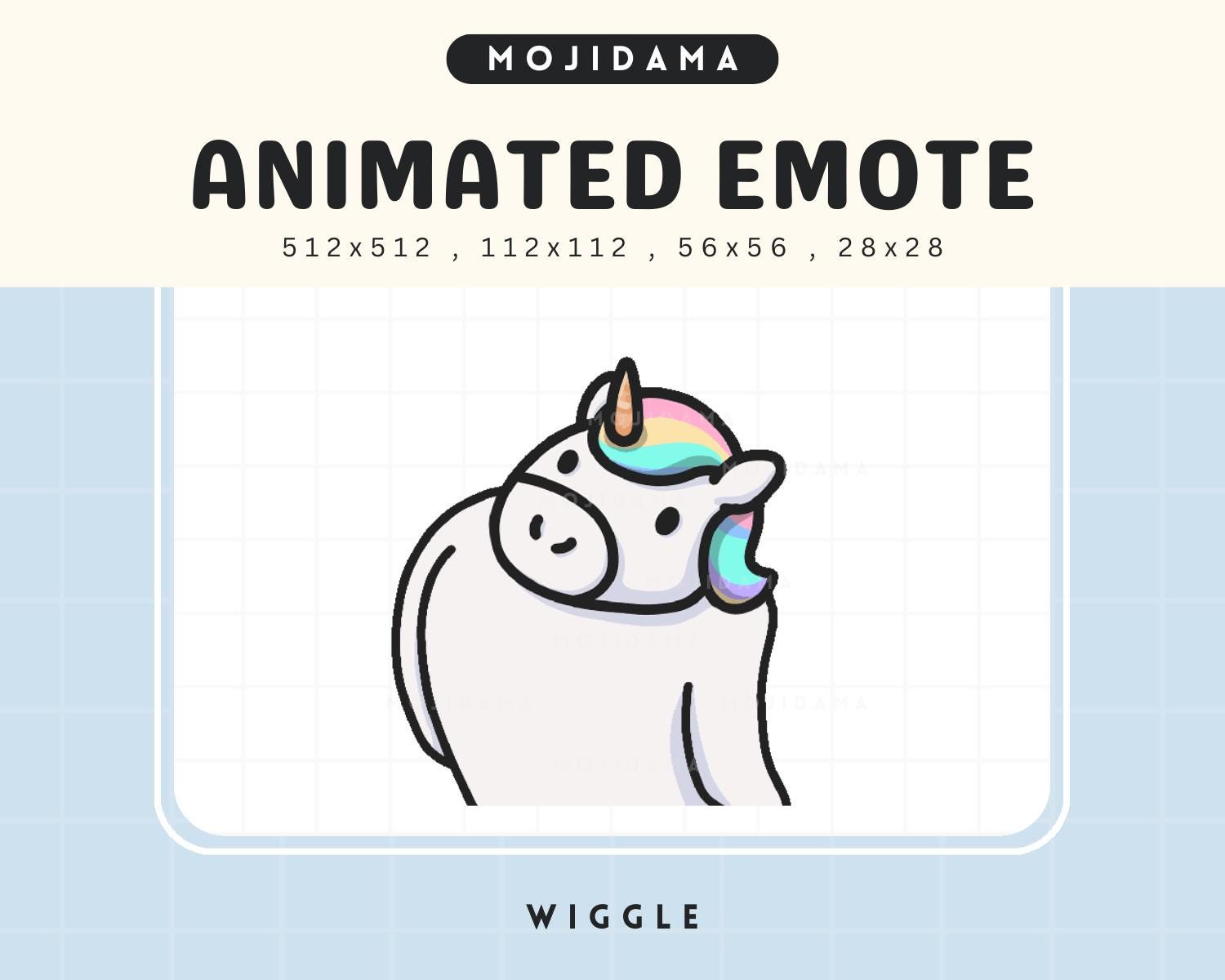 Unicorn Animated Twitch Emotes Wiggle